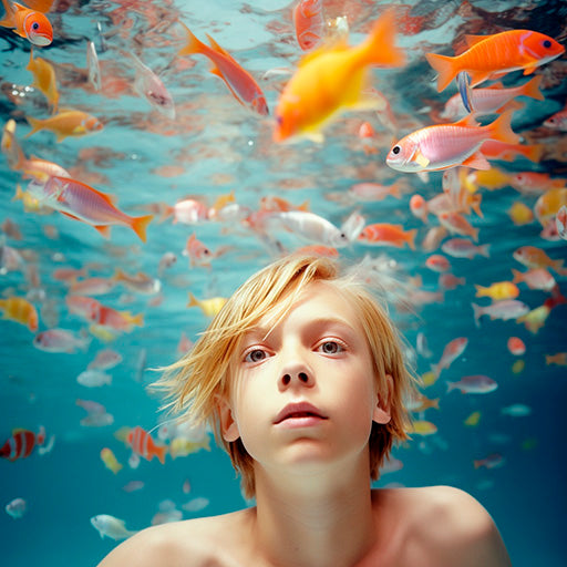 Jeune homme à l'aquarium